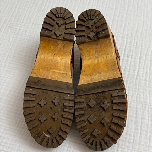 Vintage 90’s Y2K Faded Glory Suede Leather Chunky Slip On Wooden Clogs Size 10 - Picture 9 of 15